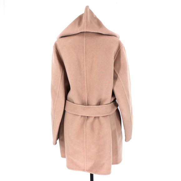 Vince Wool Blend Desert Clay Hooded Belted Overcoat Jacket NWT Size L - Picture 6 of 9